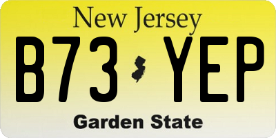 NJ license plate B73YEP