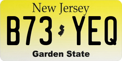 NJ license plate B73YEQ