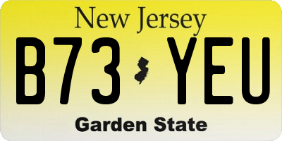NJ license plate B73YEU
