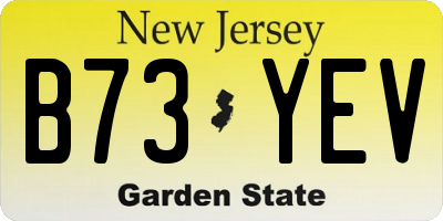 NJ license plate B73YEV