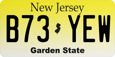 NJ license plate B73YEW