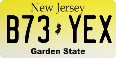 NJ license plate B73YEX
