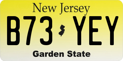 NJ license plate B73YEY