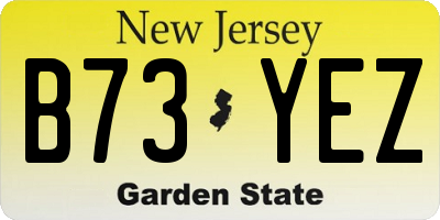 NJ license plate B73YEZ