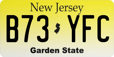 NJ license plate B73YFC