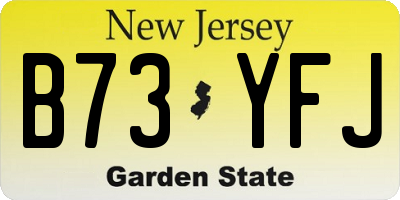 NJ license plate B73YFJ