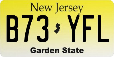 NJ license plate B73YFL