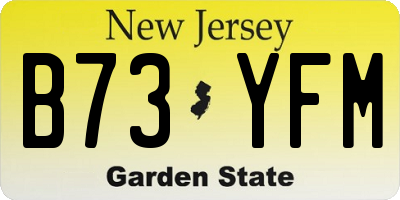 NJ license plate B73YFM