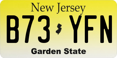 NJ license plate B73YFN