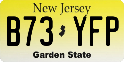 NJ license plate B73YFP