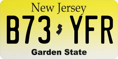 NJ license plate B73YFR
