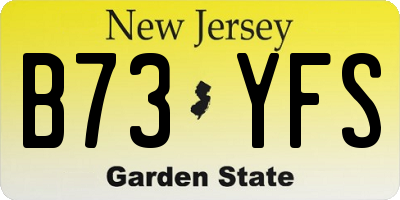 NJ license plate B73YFS
