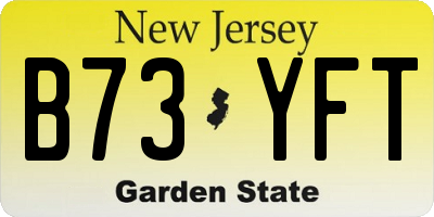 NJ license plate B73YFT