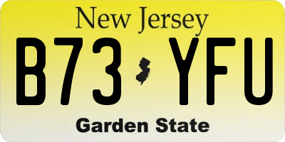 NJ license plate B73YFU