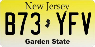 NJ license plate B73YFV