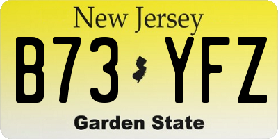 NJ license plate B73YFZ