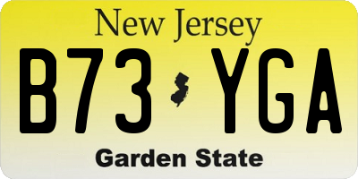 NJ license plate B73YGA