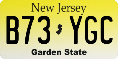 NJ license plate B73YGC