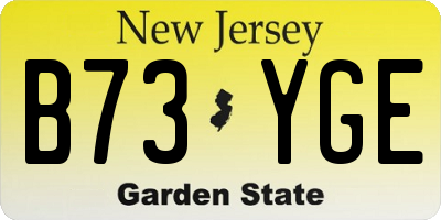 NJ license plate B73YGE