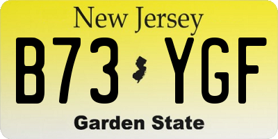 NJ license plate B73YGF