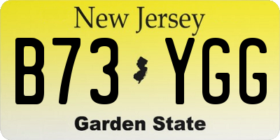 NJ license plate B73YGG