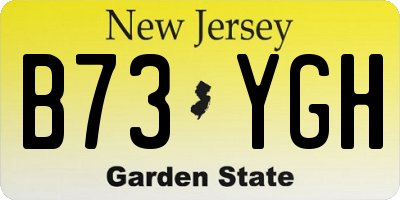 NJ license plate B73YGH