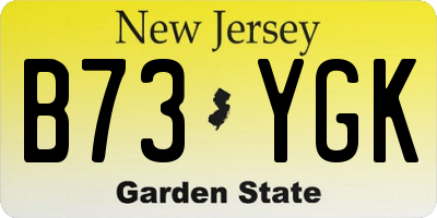 NJ license plate B73YGK