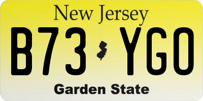 NJ license plate B73YGO