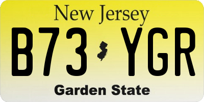 NJ license plate B73YGR
