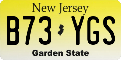 NJ license plate B73YGS