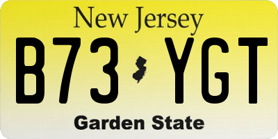 NJ license plate B73YGT
