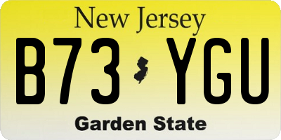 NJ license plate B73YGU