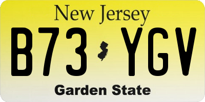 NJ license plate B73YGV