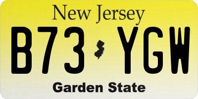 NJ license plate B73YGW