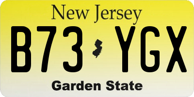 NJ license plate B73YGX