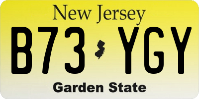 NJ license plate B73YGY