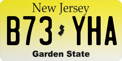 NJ license plate B73YHA