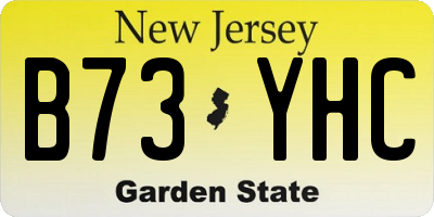 NJ license plate B73YHC