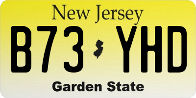 NJ license plate B73YHD