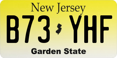 NJ license plate B73YHF