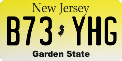 NJ license plate B73YHG