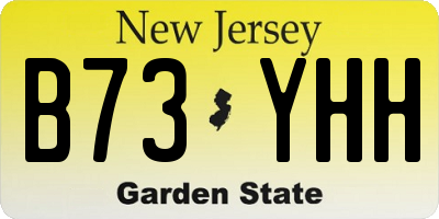 NJ license plate B73YHH