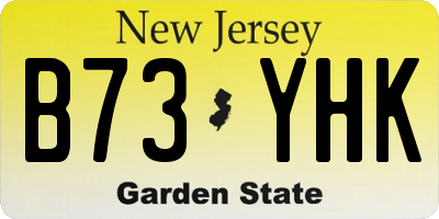 NJ license plate B73YHK