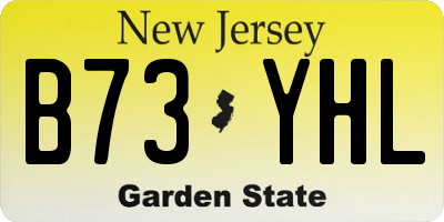 NJ license plate B73YHL
