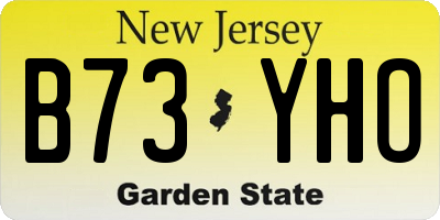NJ license plate B73YHO