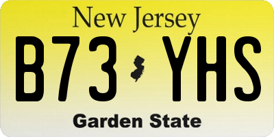 NJ license plate B73YHS