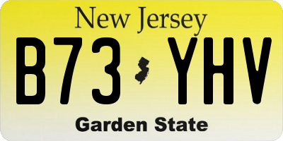 NJ license plate B73YHV