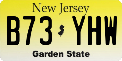 NJ license plate B73YHW