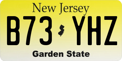 NJ license plate B73YHZ