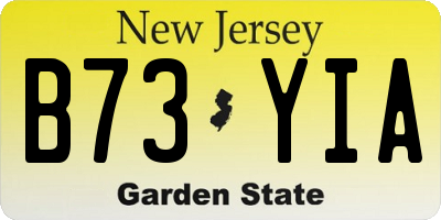 NJ license plate B73YIA